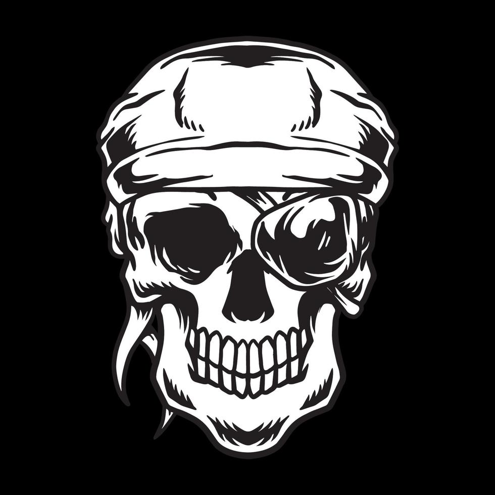 Vintage skull pirate vector