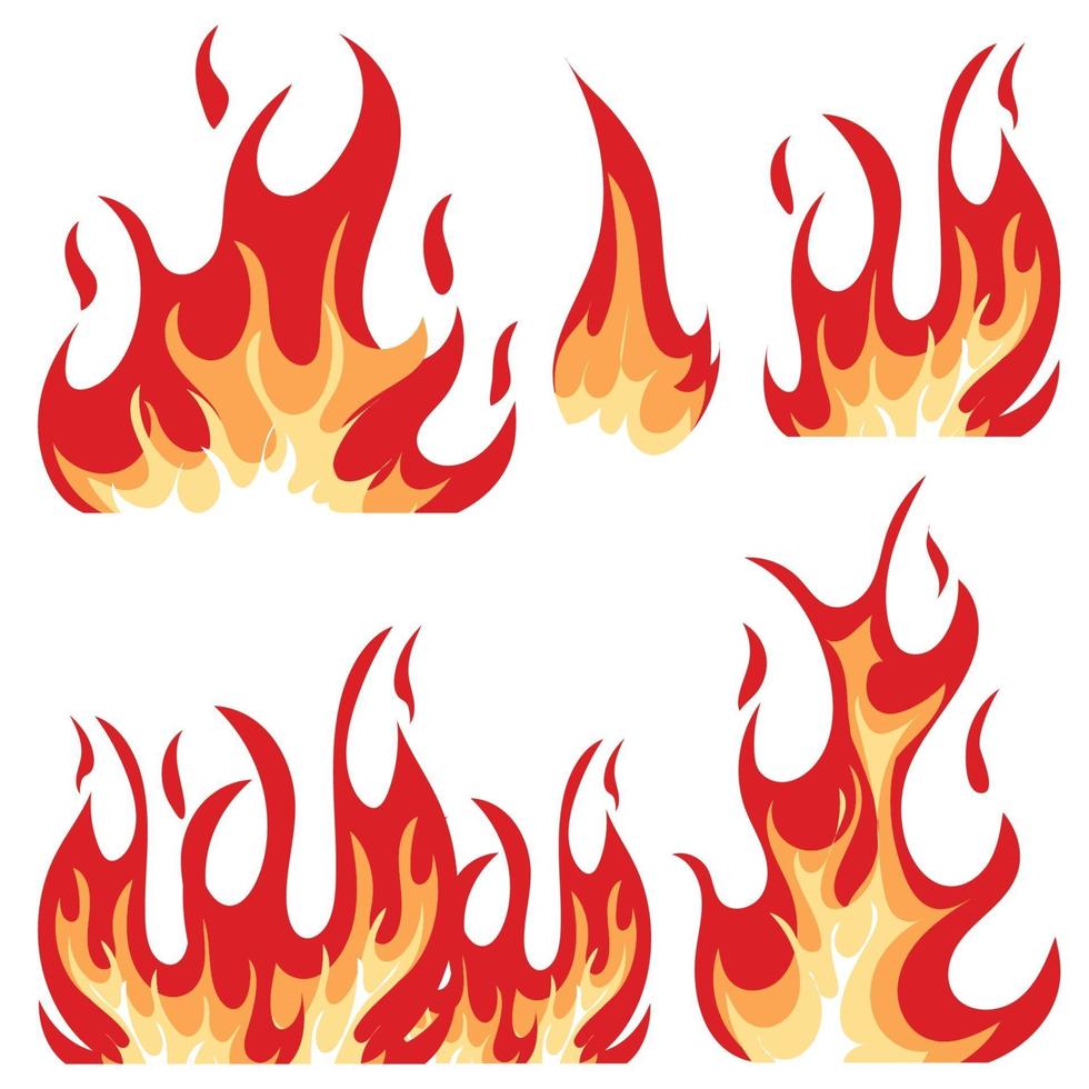 flame set illustration vector