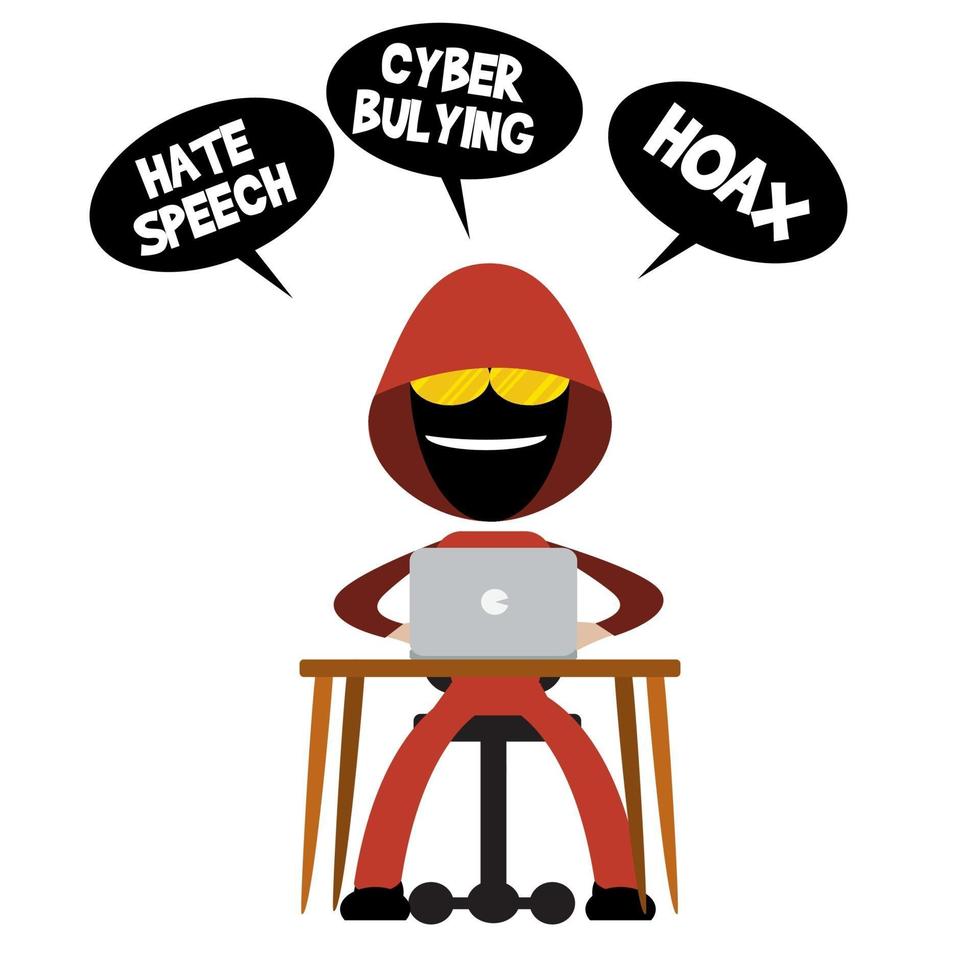 cyber criminal using laptop vector