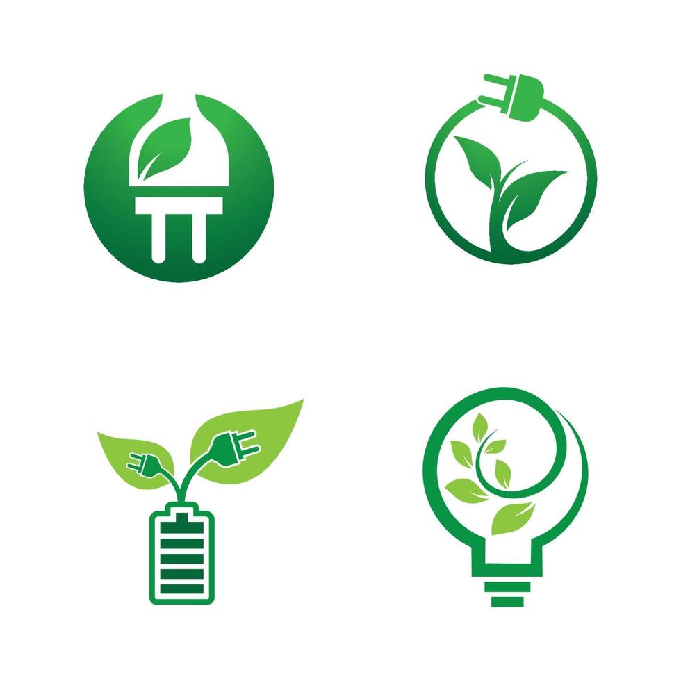 Eco energy logo images vector