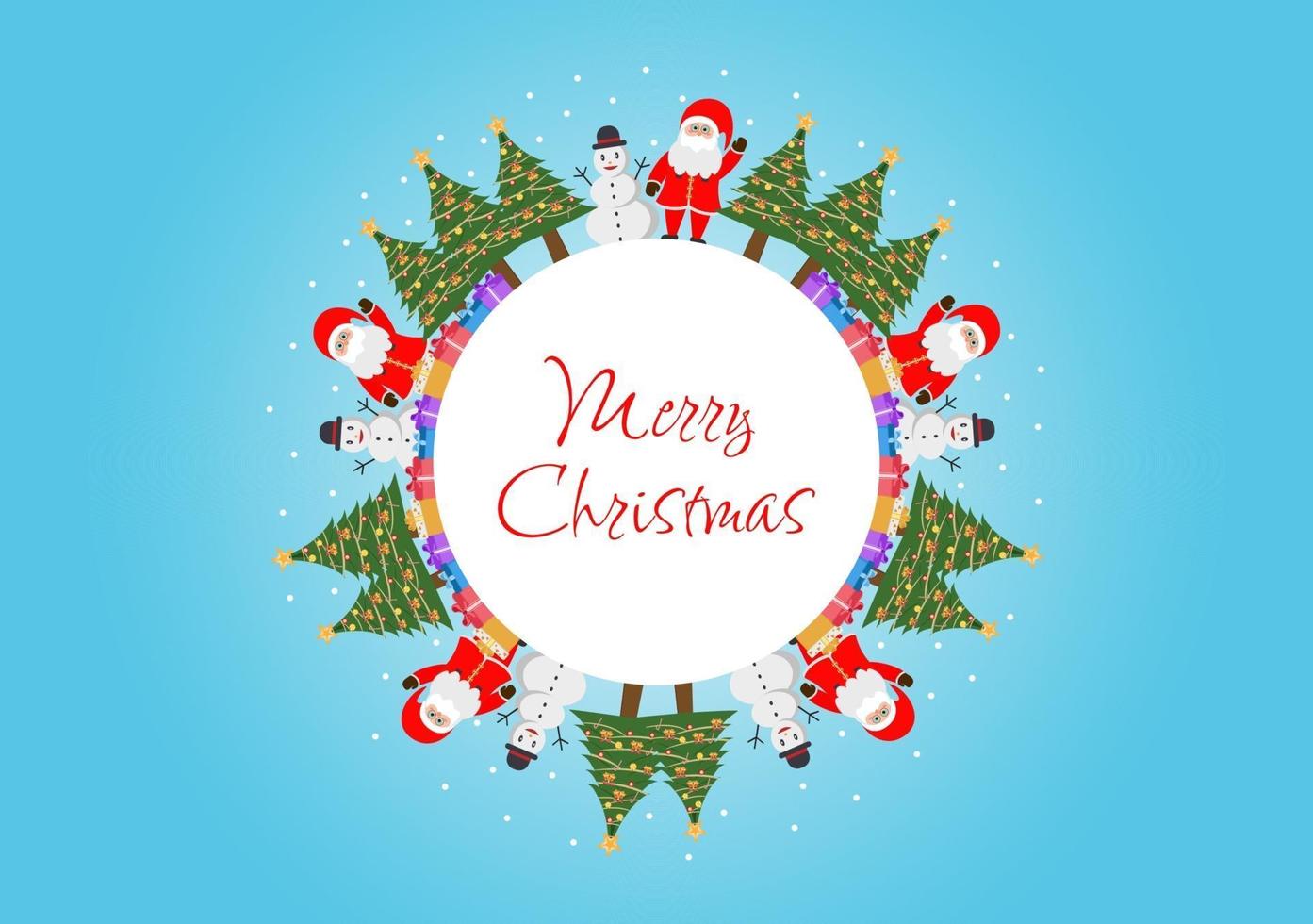 Merry Christmas Greeting Card Background Vector Illustration