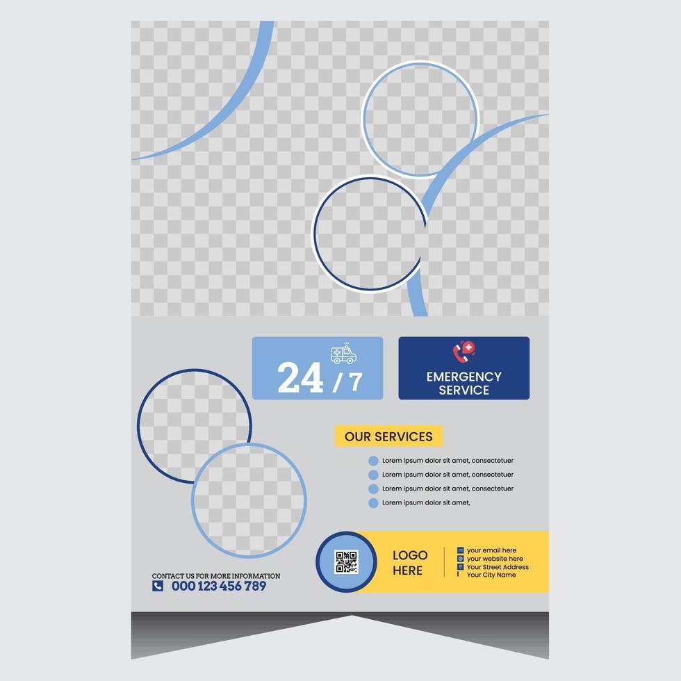 Classic promotional medical flyer vector design template