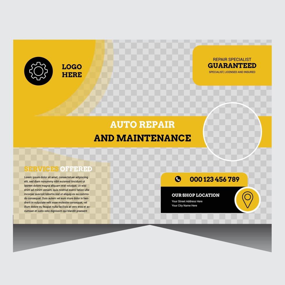 Repair and servicing flyer vector design template