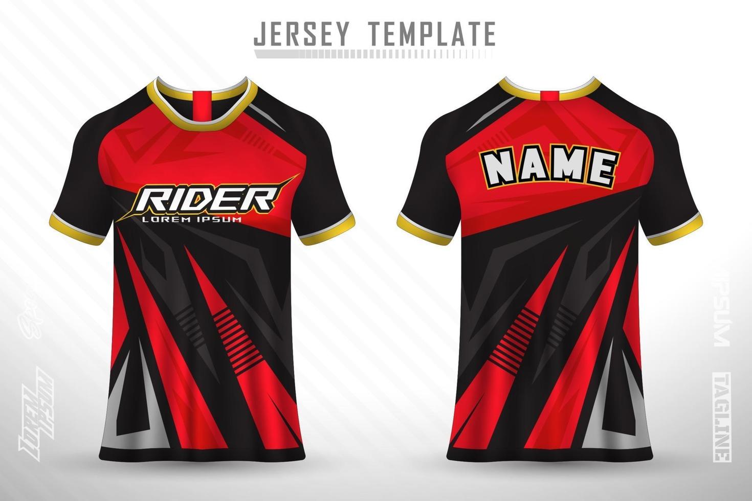 Sports jersey and t-shirt template sports jersey design vector mockup.