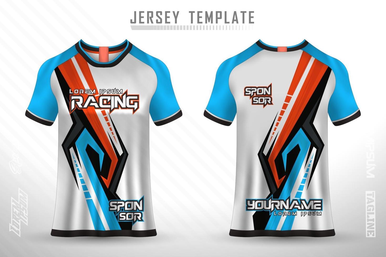 Sports jersey and t-shirt template sports jersey design vector mockup.