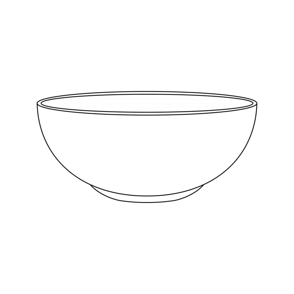 Empty bowl icon in linear style. Food dish for soup or salad vector