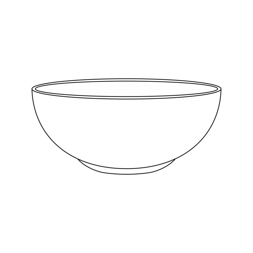 Empty bowl icon in linear style. Food dish for soup or salad vector