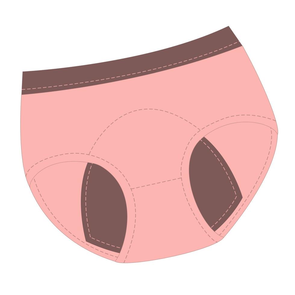 Reusable menstrual panties. Zero waste periods concept vector