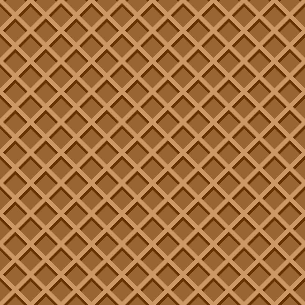 Ice cream waffle cone texture. Chocolate wafer background vector