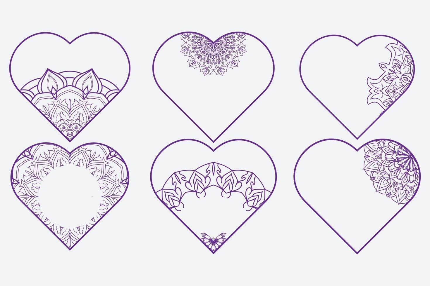 Collection Of Vector heart set Frame Set Free Vector