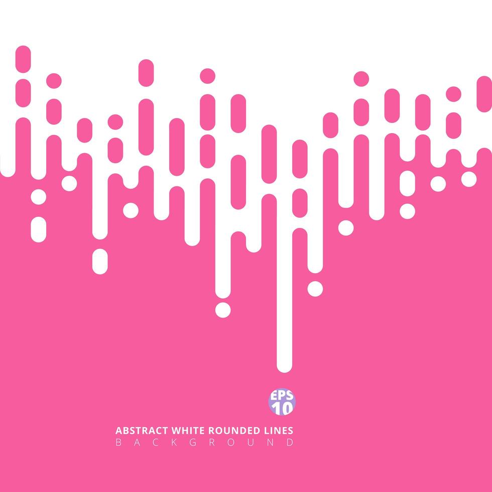 Abstract pink rounded lines halftone transition on white background. vector