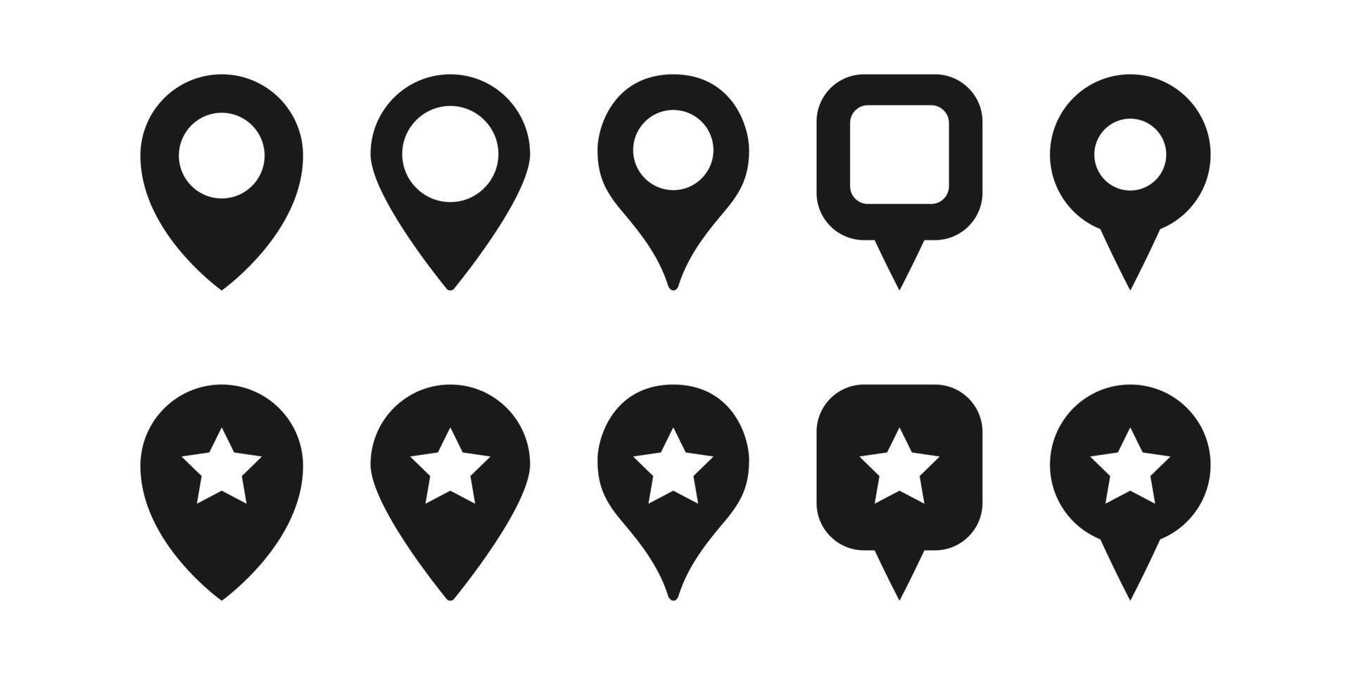 conjunto de iconos de vector de pin de ubicación geográfica vector gratis