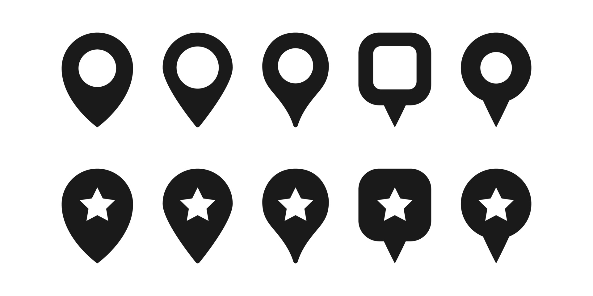 Geo Location Pin vector icon set Free Vector 3206610 Vector Art at Vecteezy