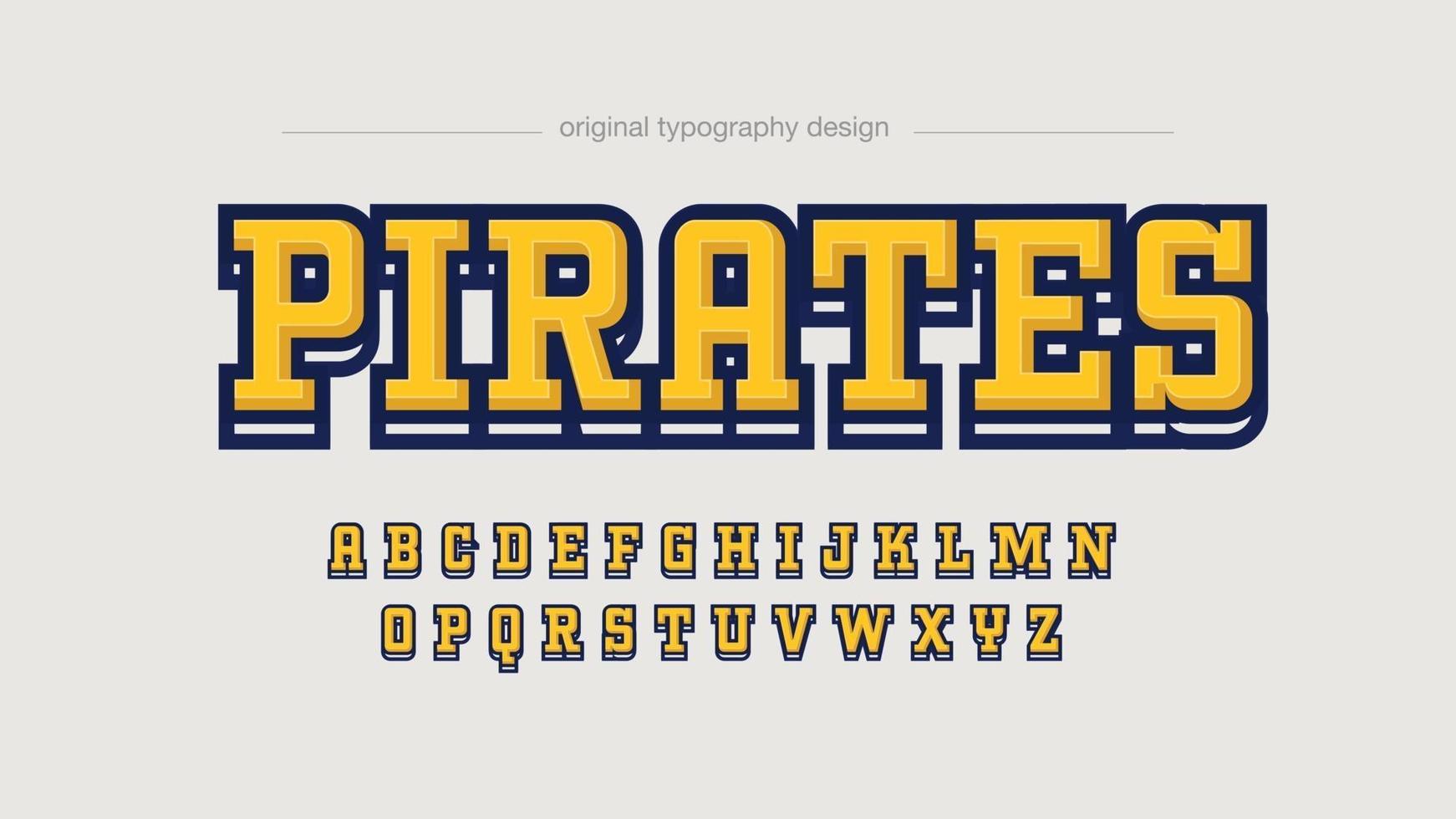 yellow sports college team text style vector