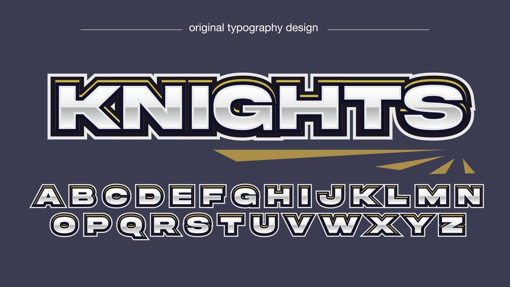 metallic sports gaming typography vector