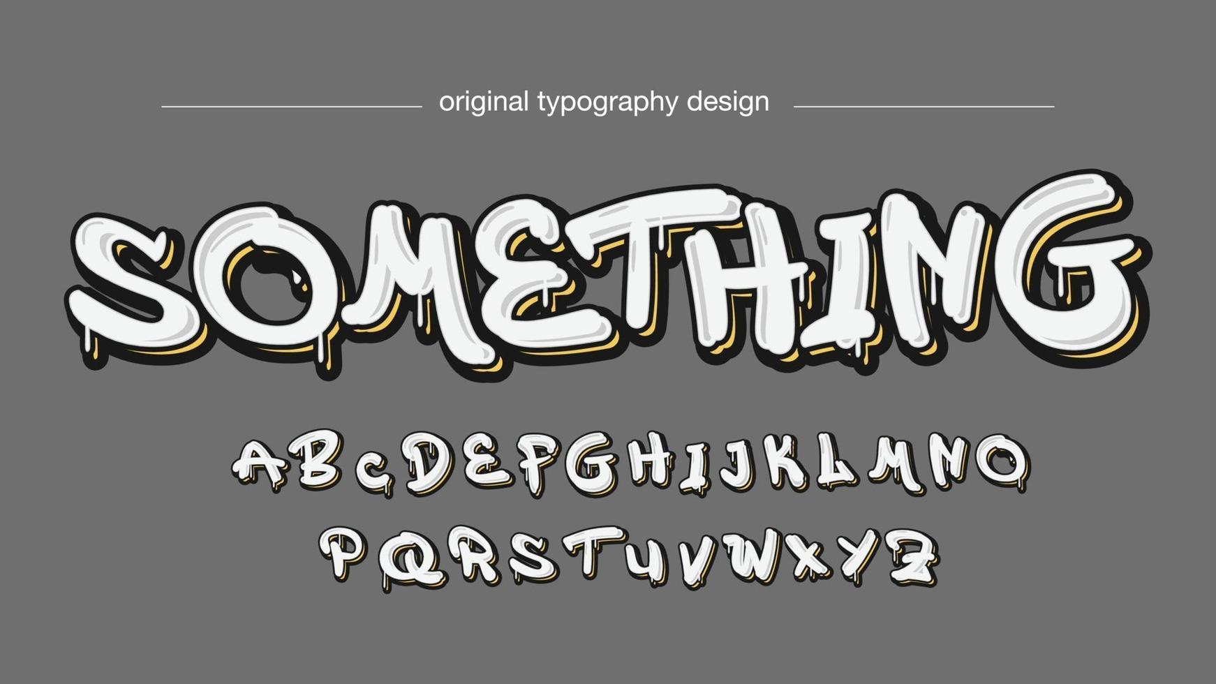 White dripping graffiti typography vector