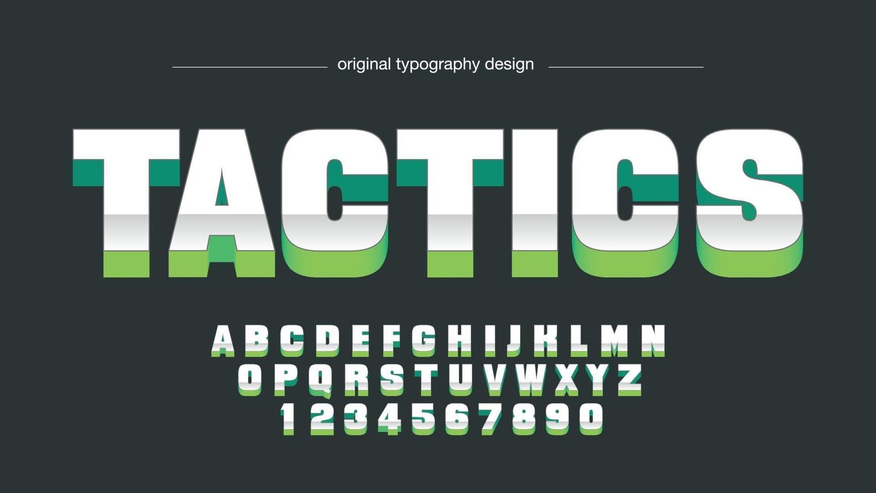 green 3d silver typography vector