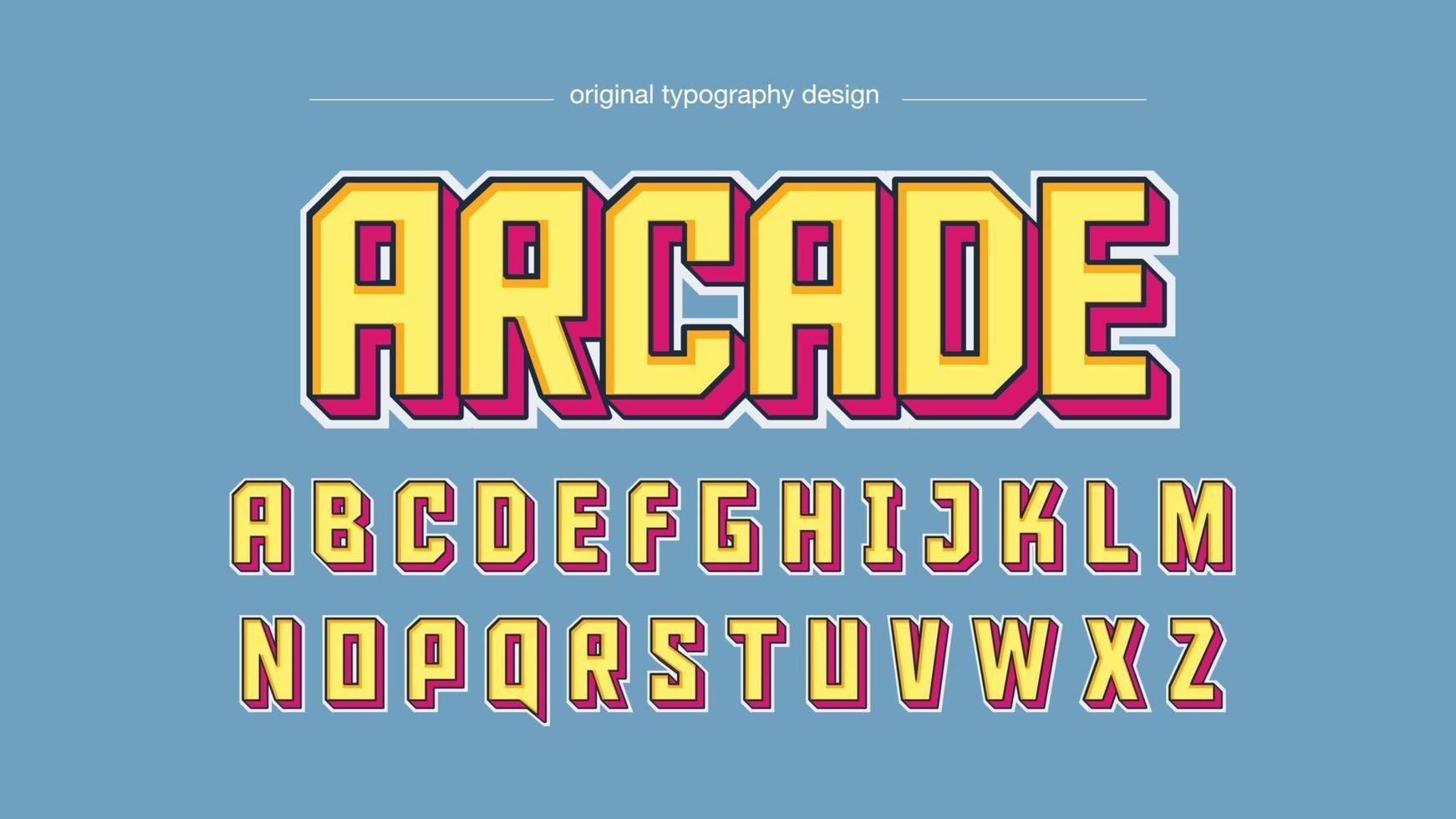 yellow and pink gaming typography vector
