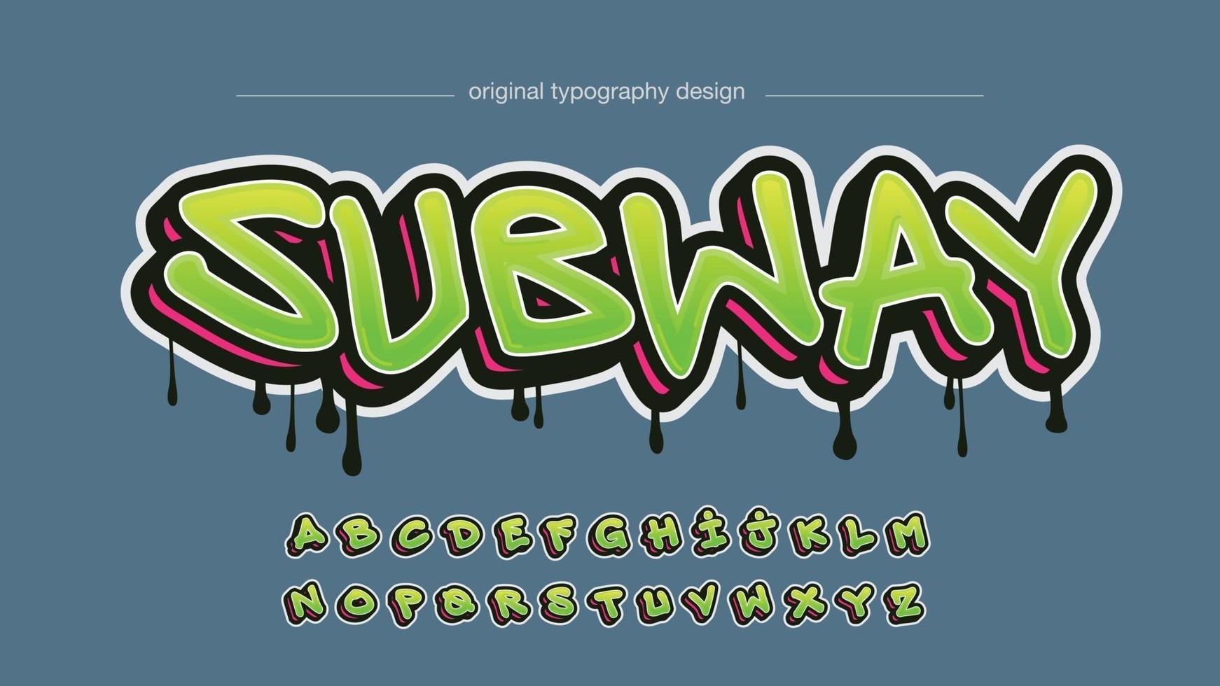 tipografía moderna de graffiti en negrita verde y rojo vector