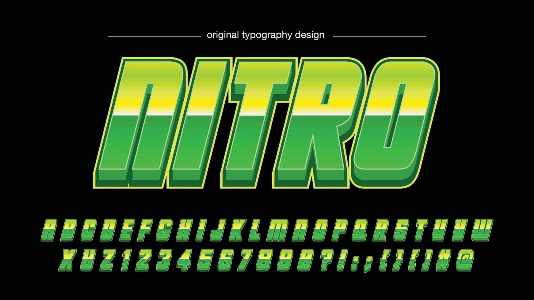 green italic metallic futuristic typography vector