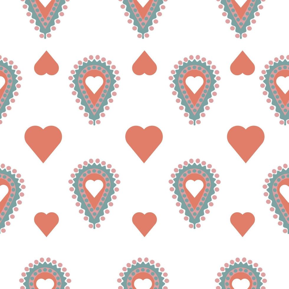 Abstract Shape and Heart Seamless Pattern vector