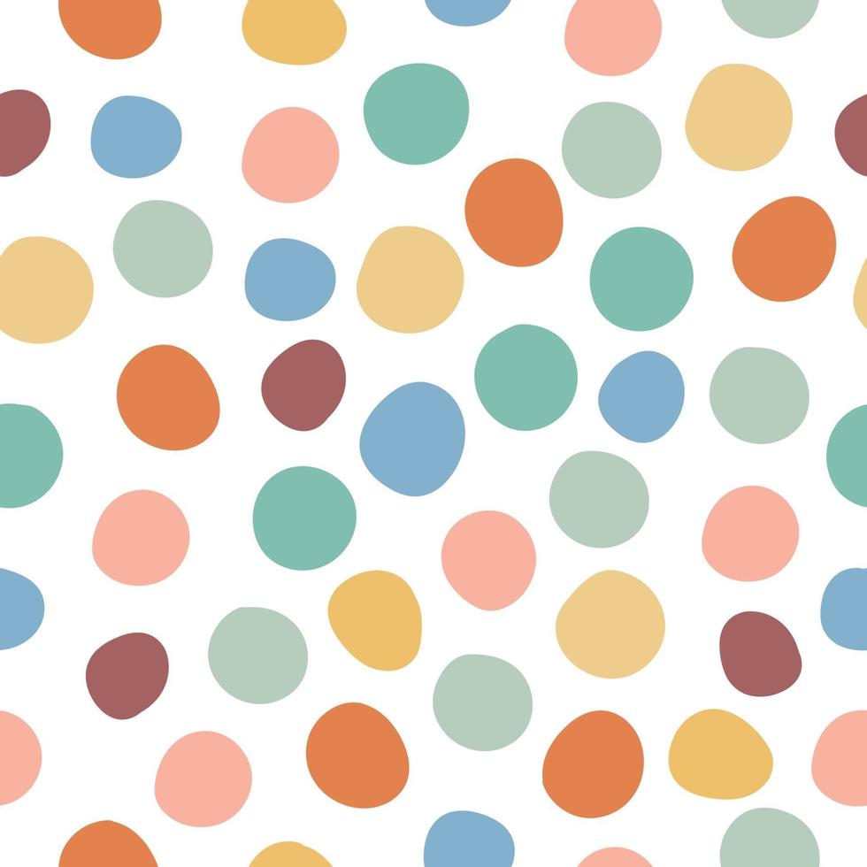 Boho Colorful Circle Polka dots Pattern vector