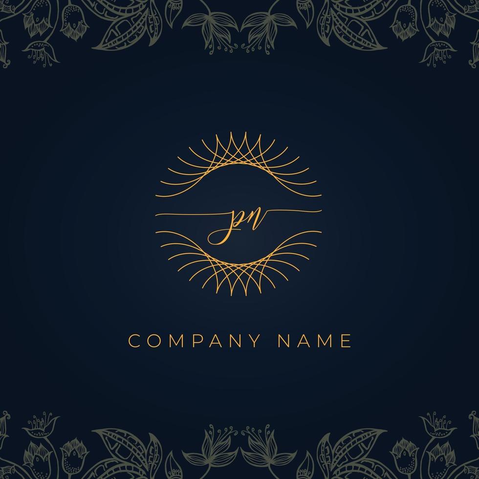 Elegant luxury letter PN logo. vector