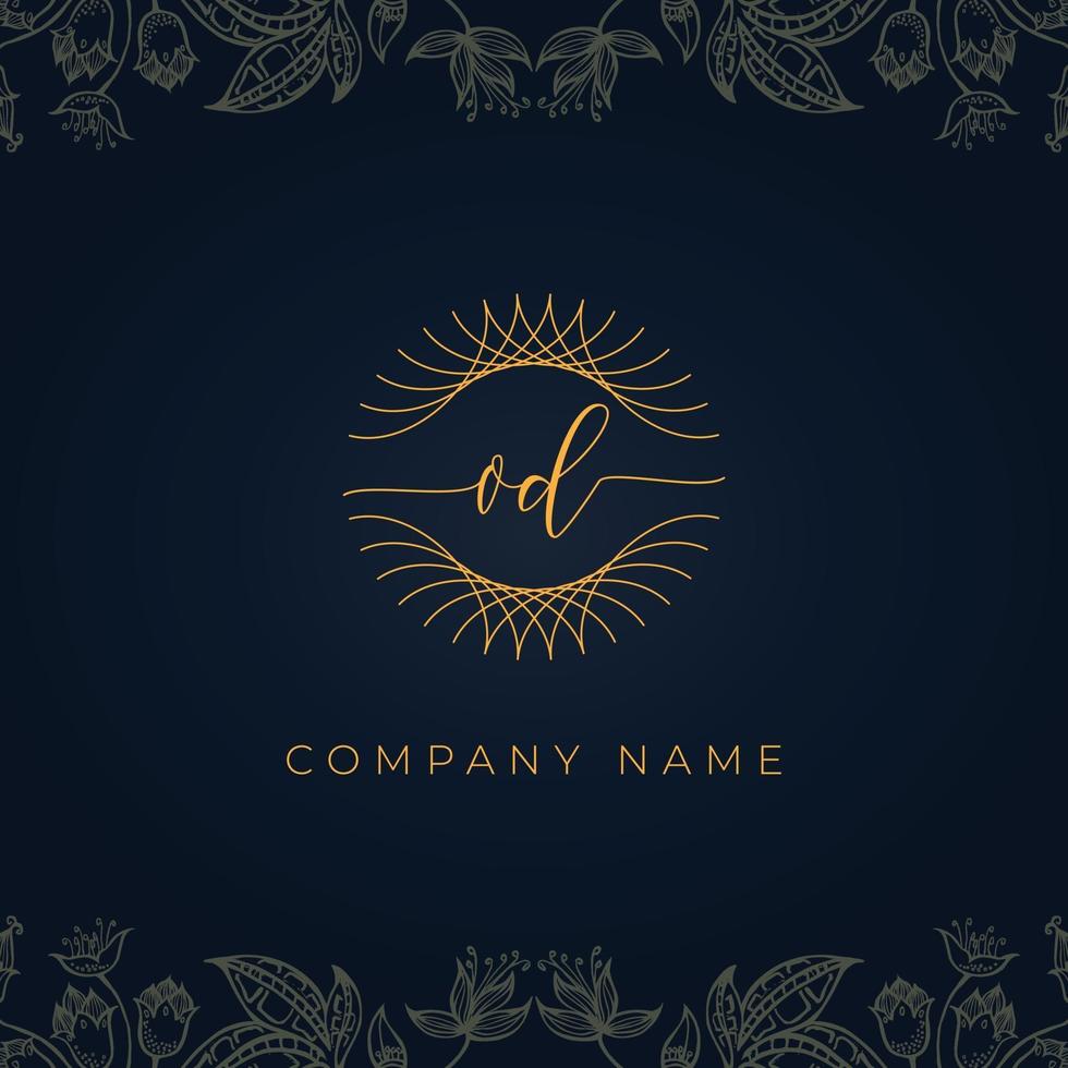 Elegant luxury letter OD logo. vector