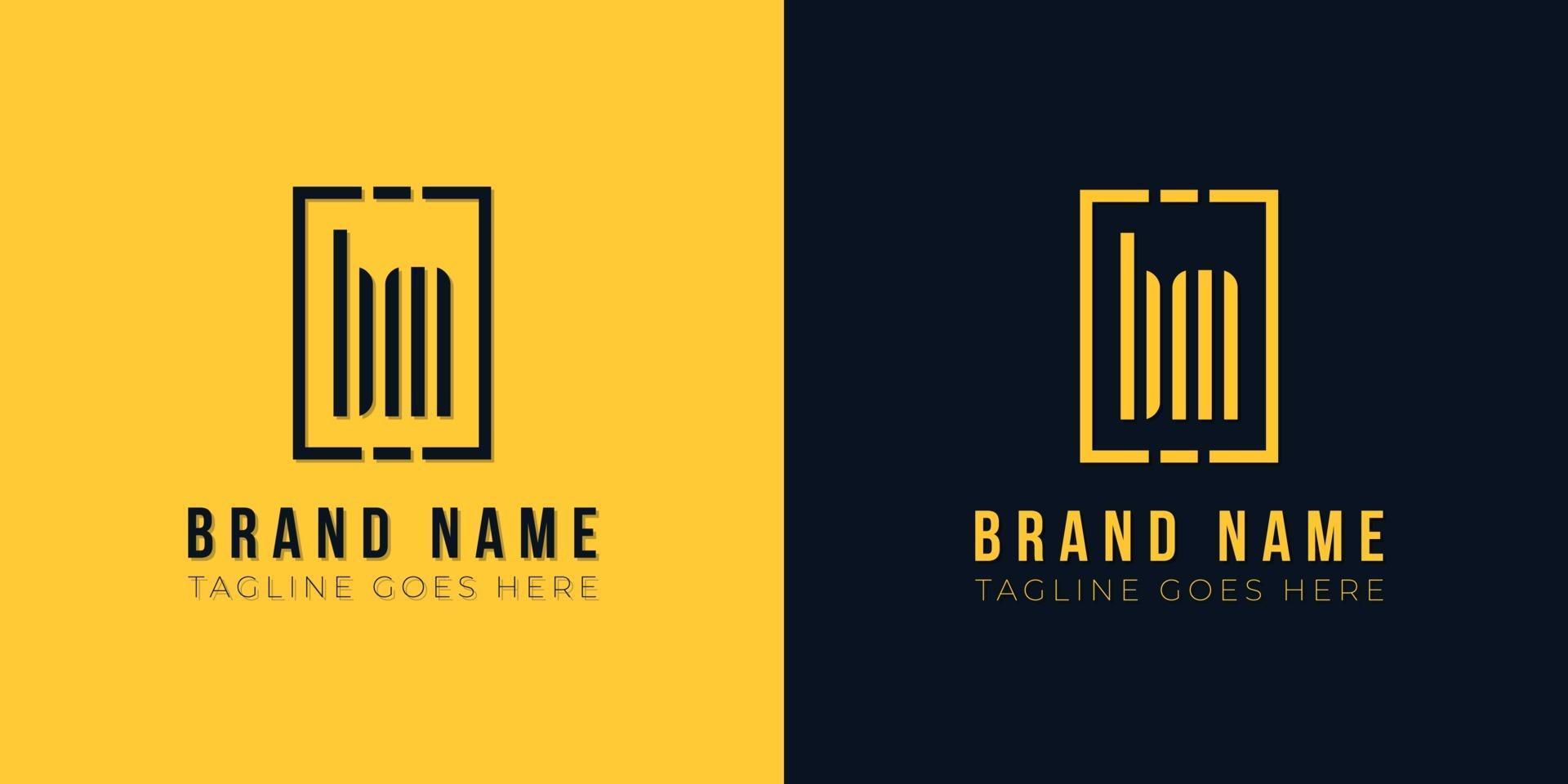 Minimalist abstract initial letter BM logo. vector