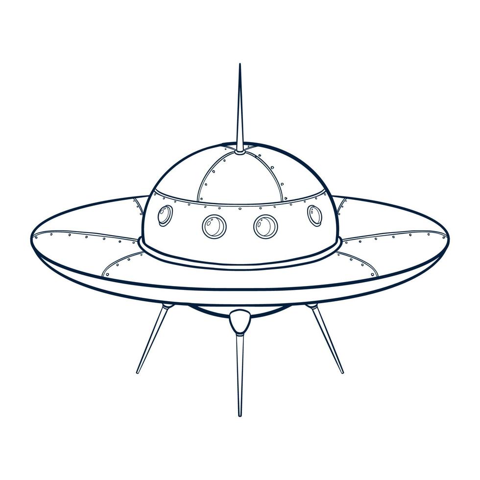 Outline Spaceship Illustration vector