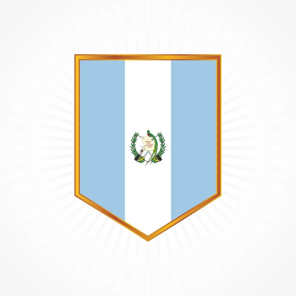 Guatemala flag vector with shield frame