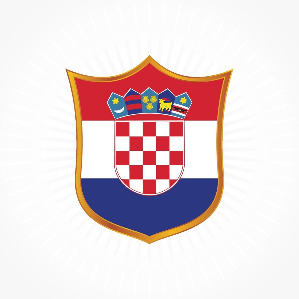 Croatia flag vector with shield frame