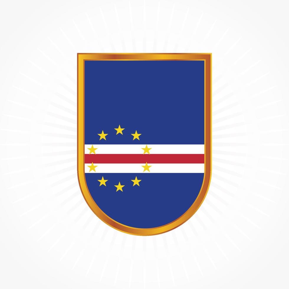 vector de bandera de cabo verde con marco de escudo