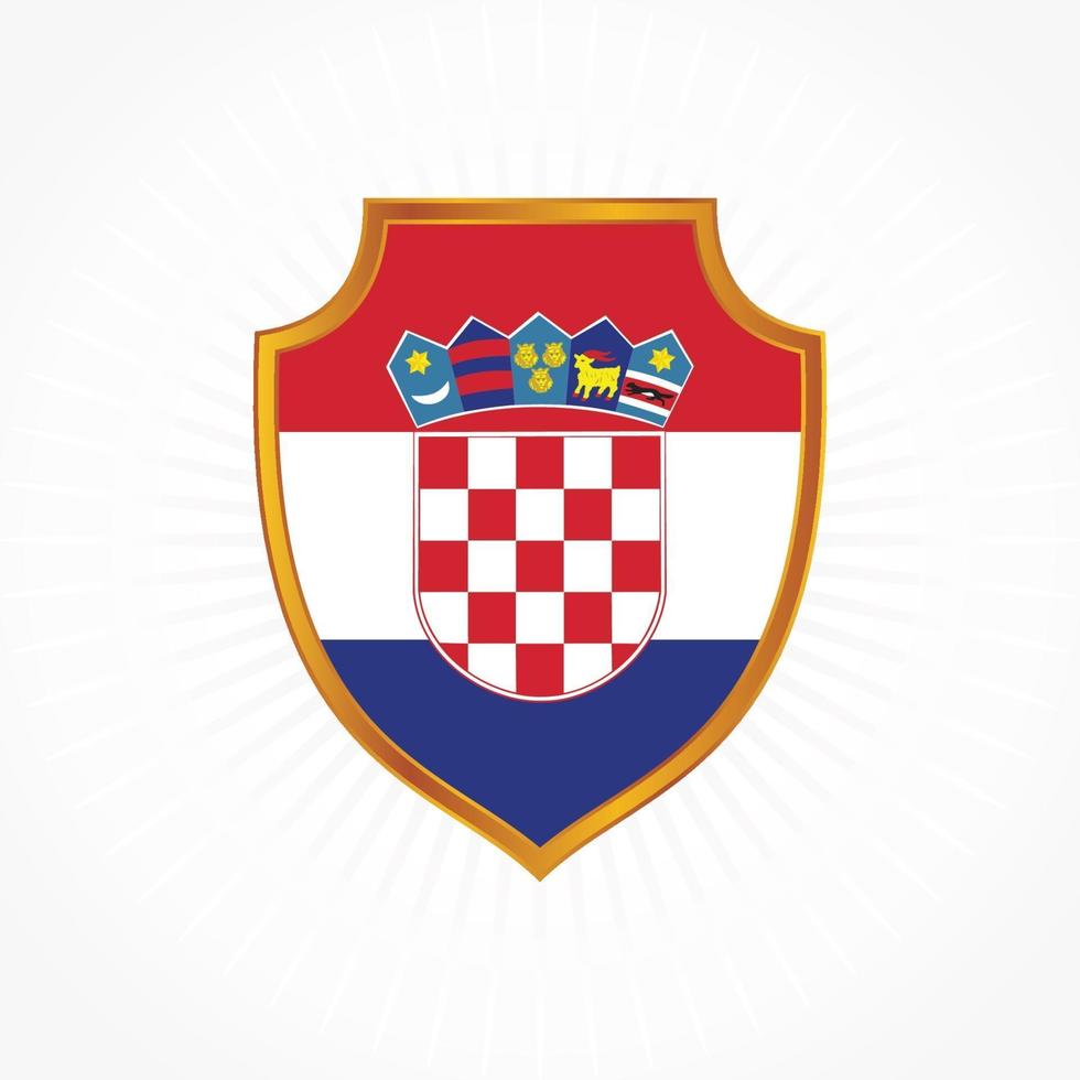 Croatia flag vector with shield frame