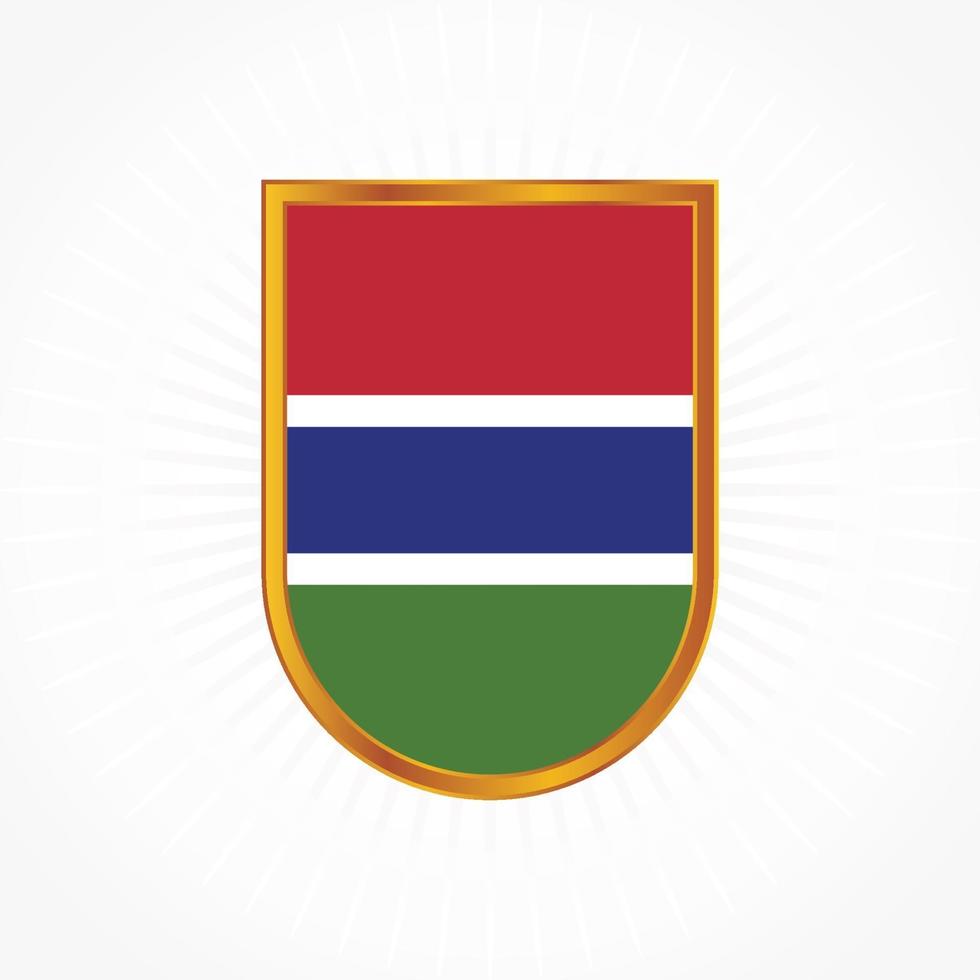 el vector de la bandera de gambia con marco de escudo