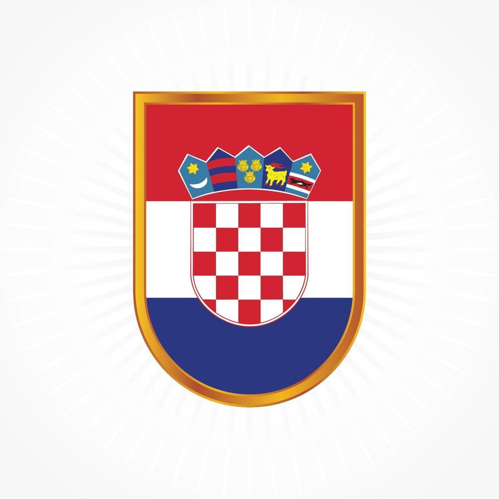 Croatia flag vector with shield frame