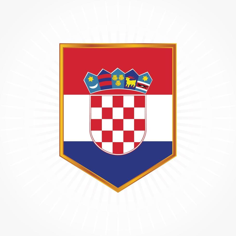 Croatia flag vector with shield frame