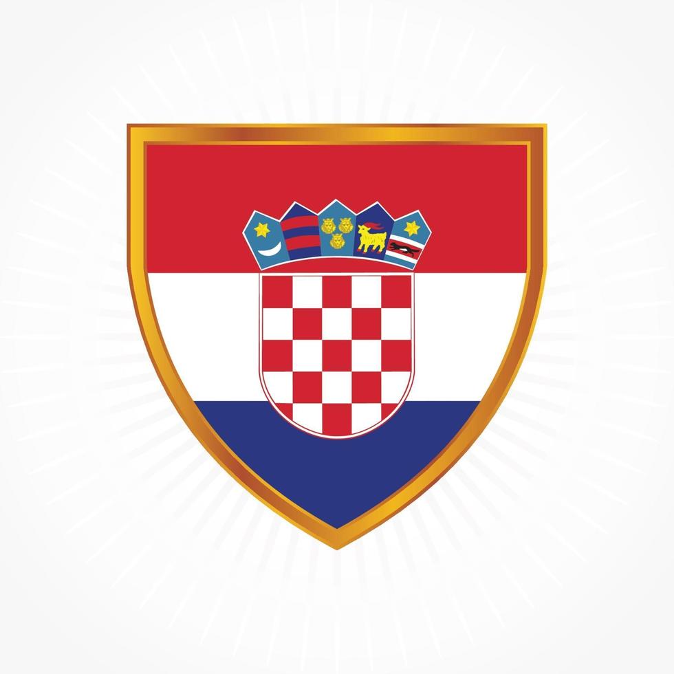 Croatia flag vector with shield frame