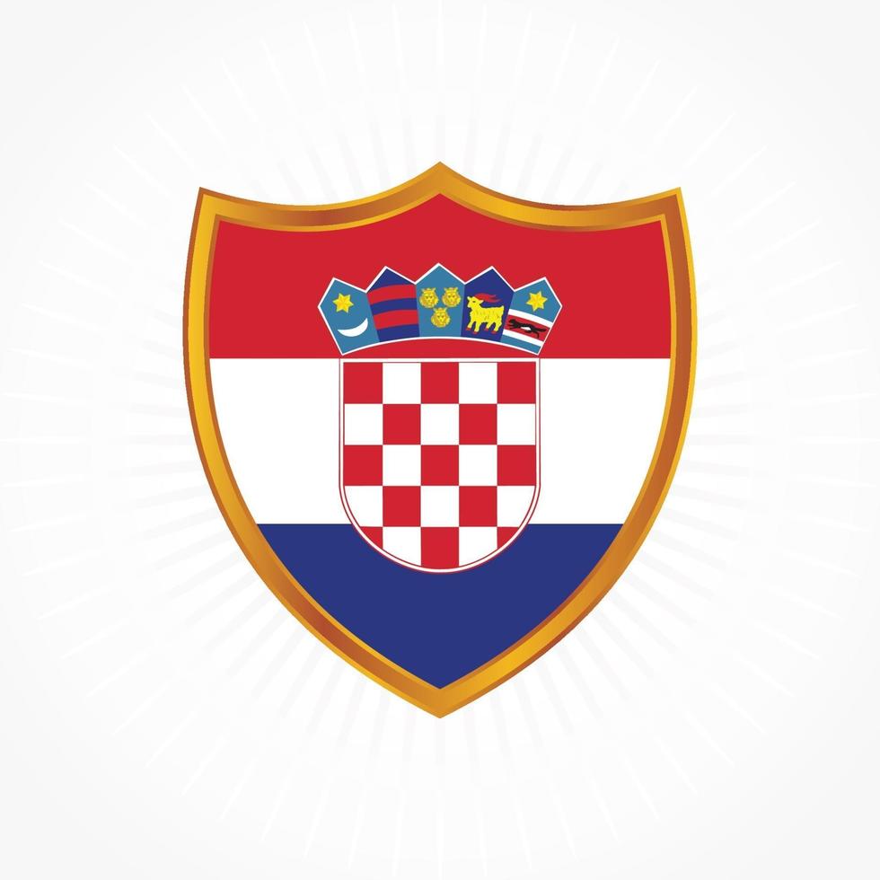 vector de bandera de croacia con marco de escudo