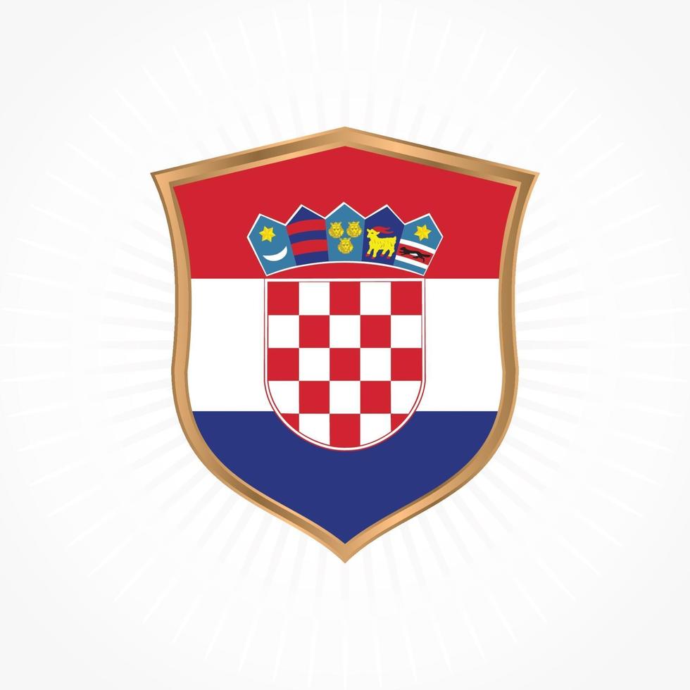 Croatia flag vector with shield frame