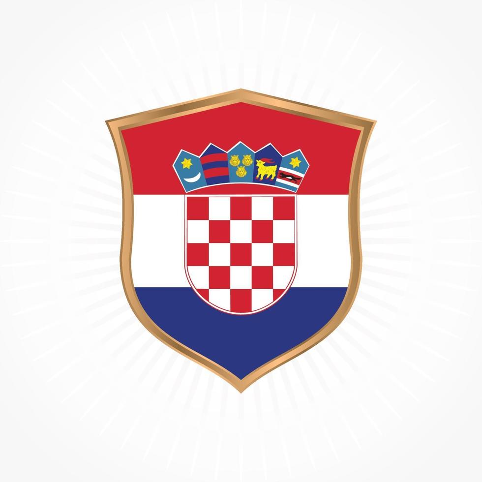 vector de bandera de croacia con marco de escudo