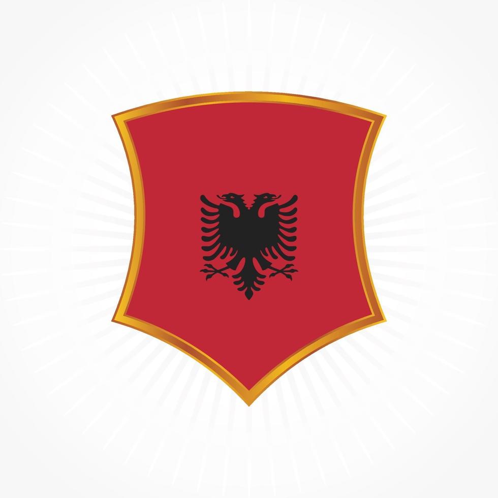 vector de bandera de albania con marco de escudo