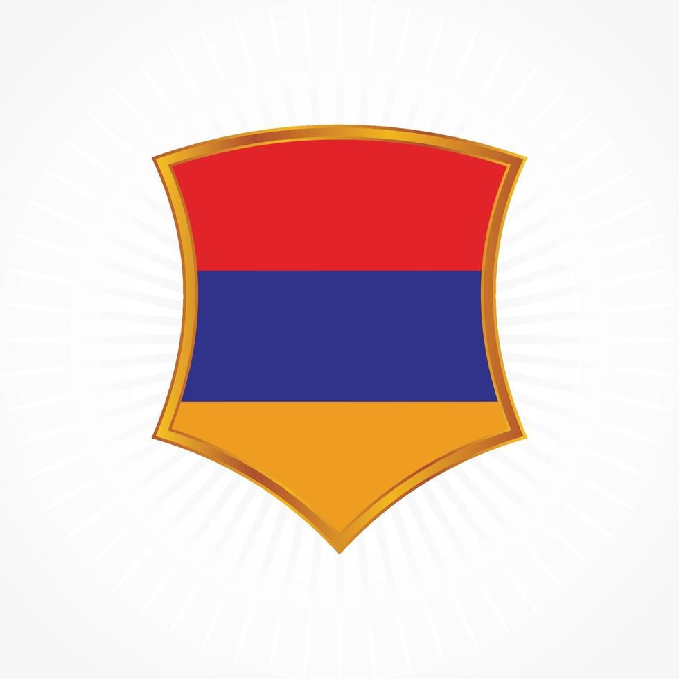 vector de bandera de armenia con marco de escudo