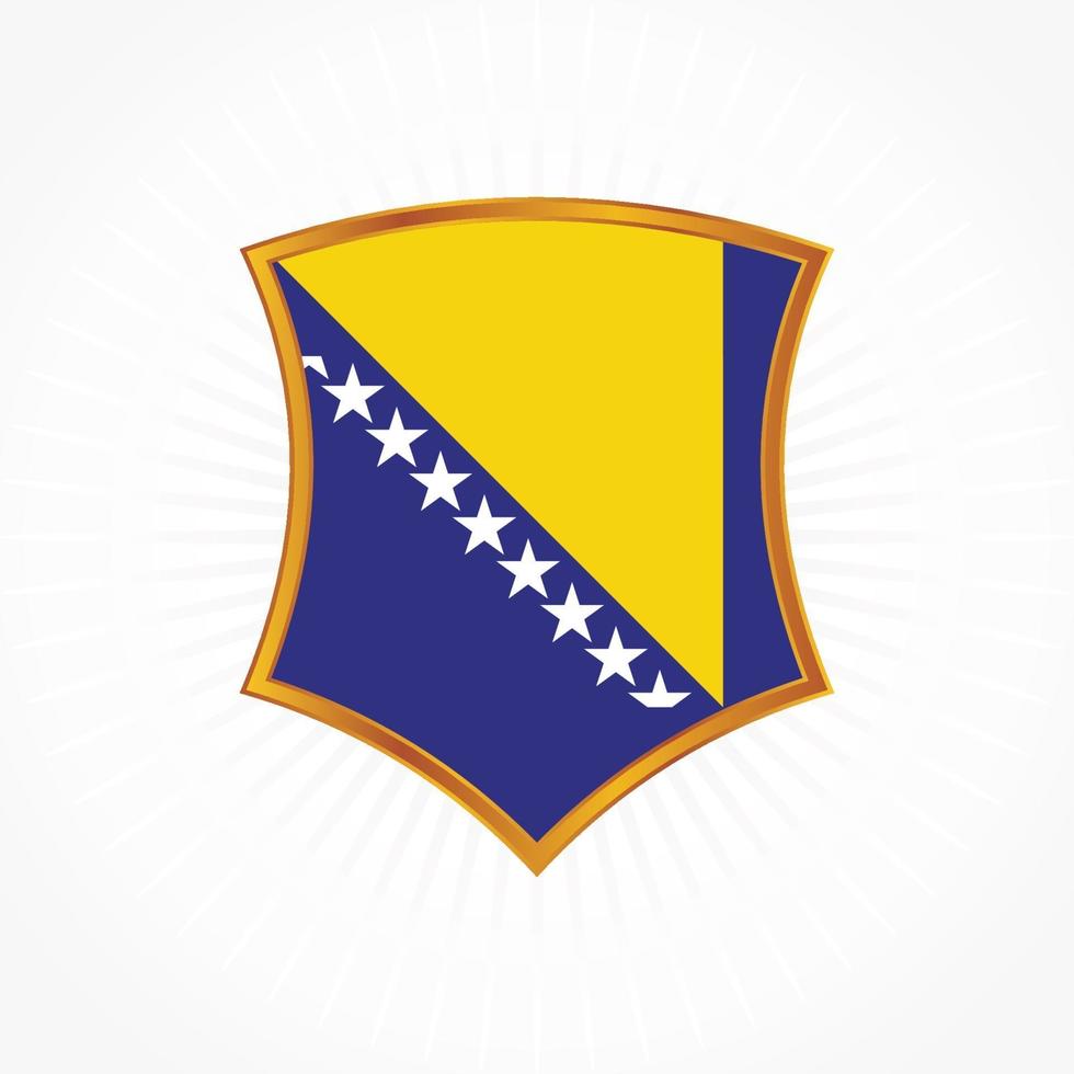 vector de bandera de bosnia con marco de escudo