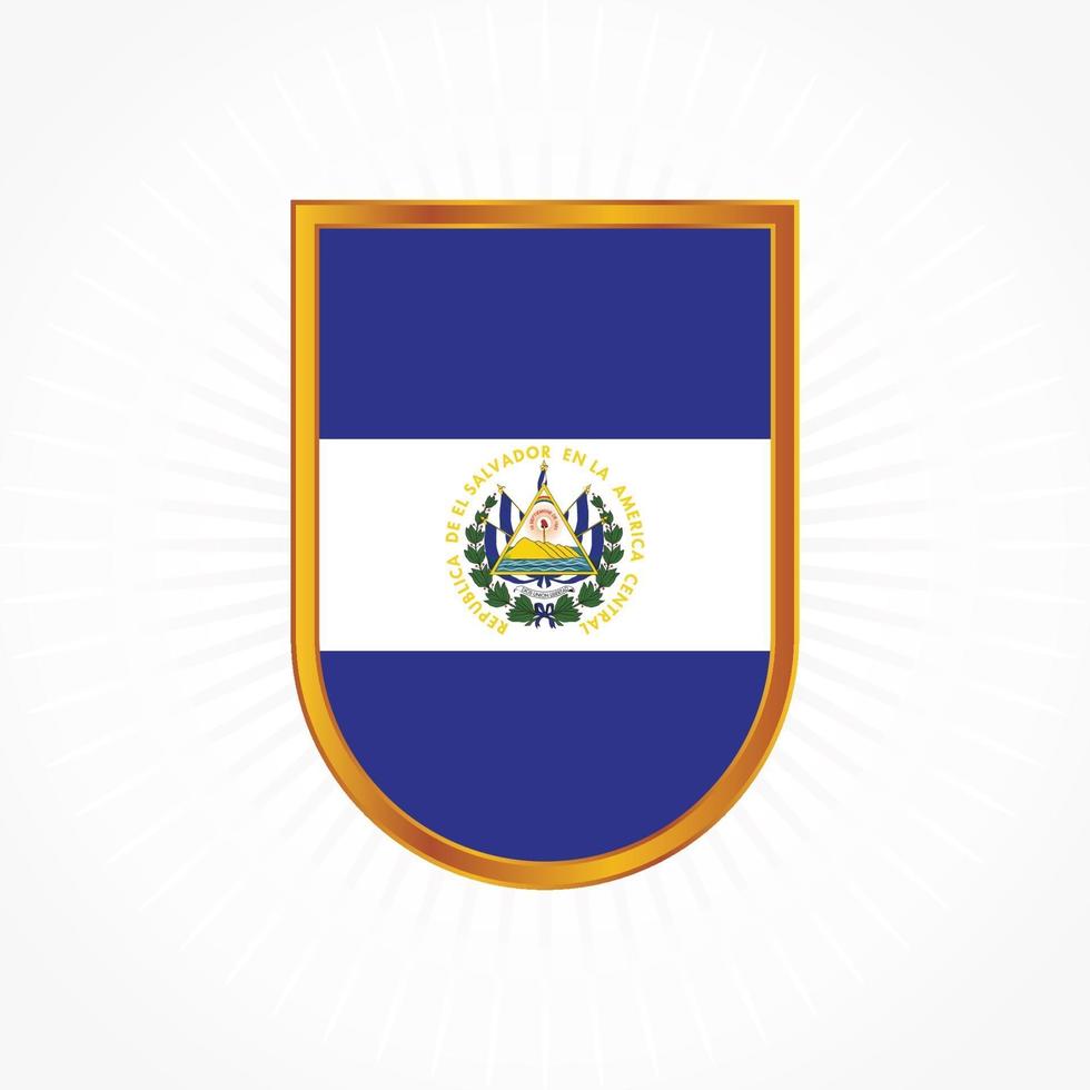 El Salvador flag vector with shield frame