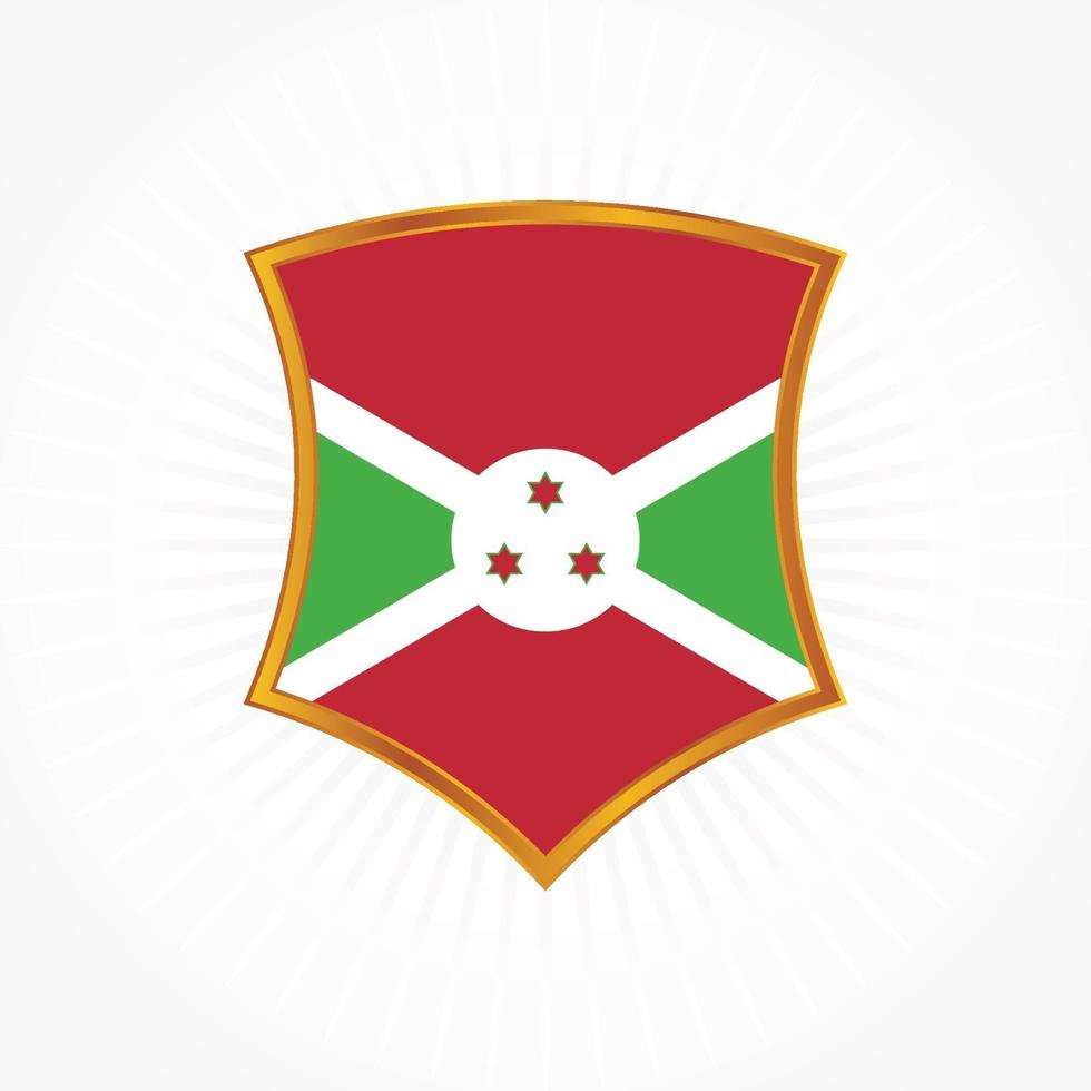 Burundi flag vector with shield frame