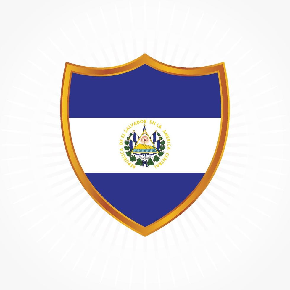 vector de bandera de el salvador con marco de escudo