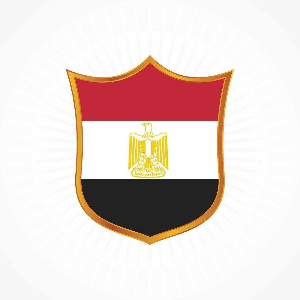 Egypt flag vector with shield frame