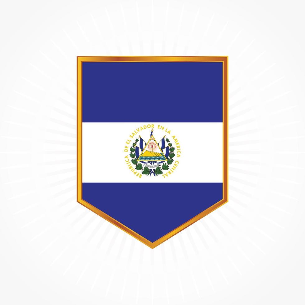 vector de bandera de el salvador con marco de escudo