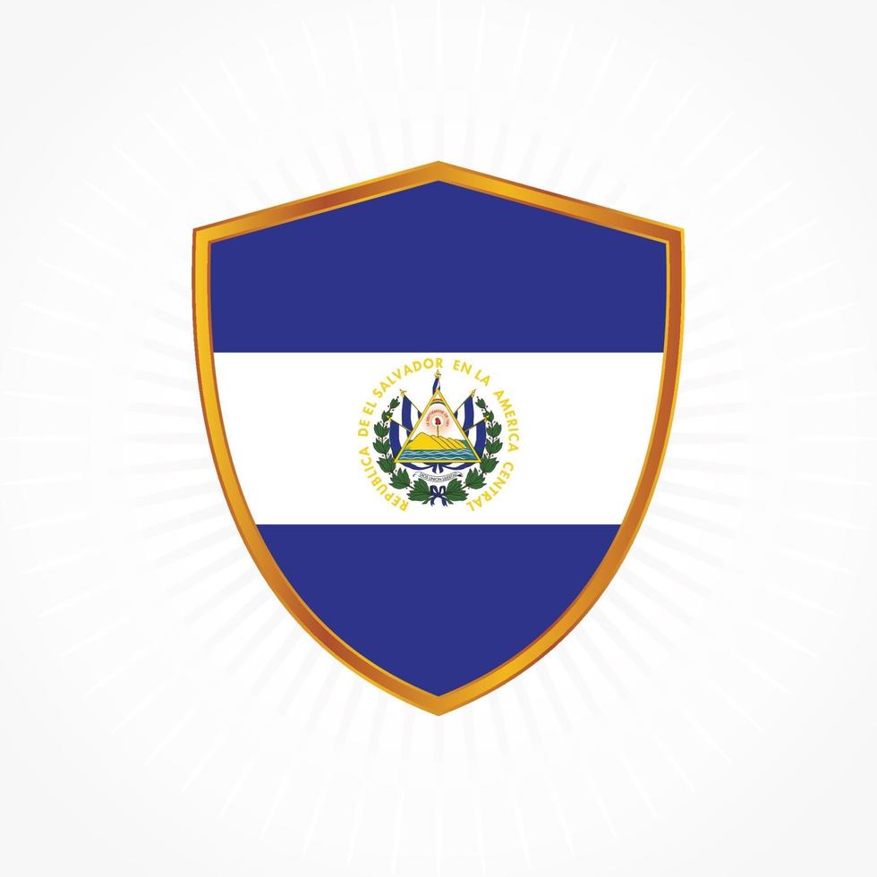 El Salvador flag vector with shield frame